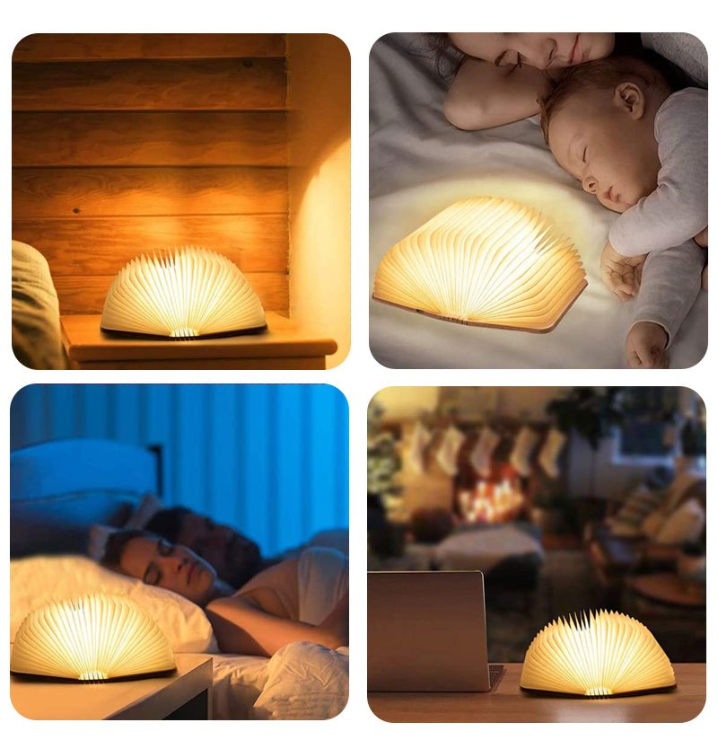 LED Desk Lamp with USB Charging - Foldable Modern Table Lamp, USB-Powered, No Wiring Needed, Compact Design for Bedroom, Office, Shelf, or Gift - Easy Setup