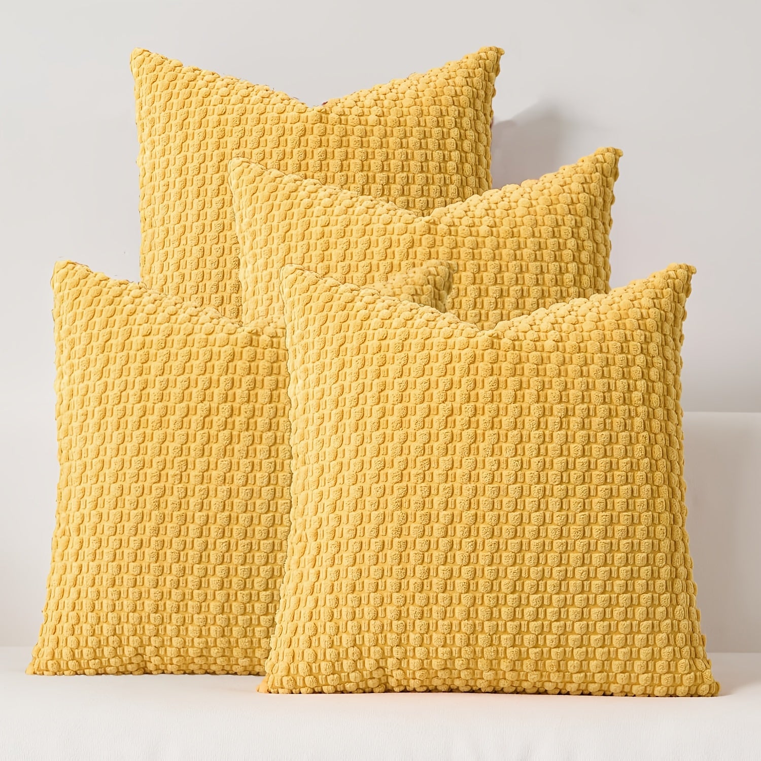 [4pcs Velvet Sofa Pillows] 4pcs Soft Velvet Modern Double-Sided Design Sofa Pillows | Durable, Machine-Washable Cushion Covers for Sofa and Bed Decoration