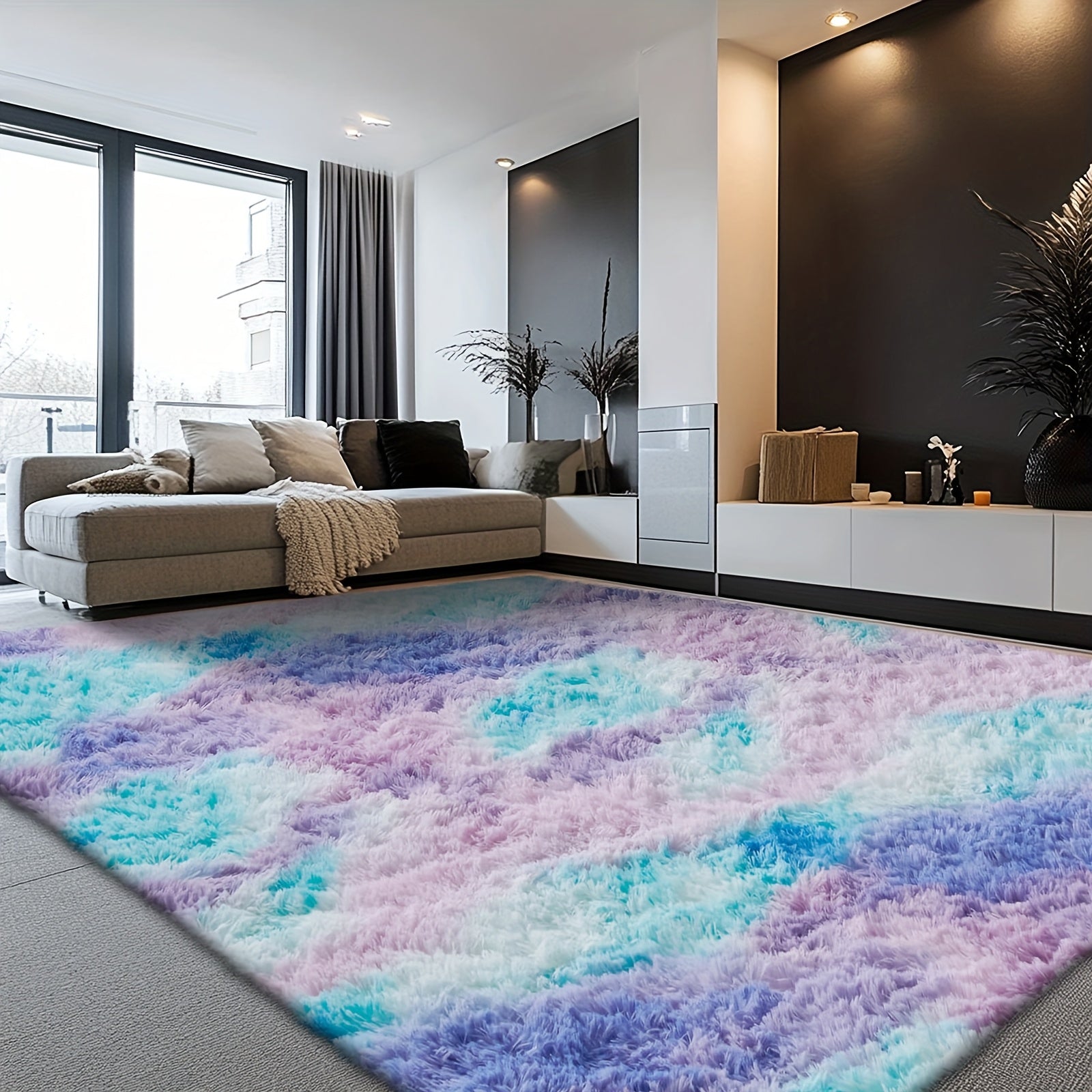 Rugs For Living Room, Super Soft Fluffy Shaggy 8x10 Area Rugs For Bedroom, Cozy Floor Mats, Plush Indoor Carpet For Kitchen, Faux Fur Rug For Room, Home Decor, Housewarming Gift, Door Mat