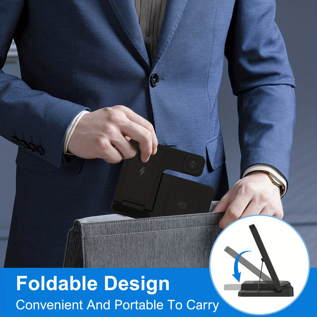 Wireless Charging Station 3 in 1 Standard 15W for Mag-Safe Fast Wireless Charger Stand, for Iphone 17 16 15 14 13 12 11 X 8 Pro Max/Pro/Mini/Plus, for Iwatch Ultra 10/9/8 7/6/5/4/3/2 SE, for Airpods 4/3/2/Pro/Pro2, Halloween/