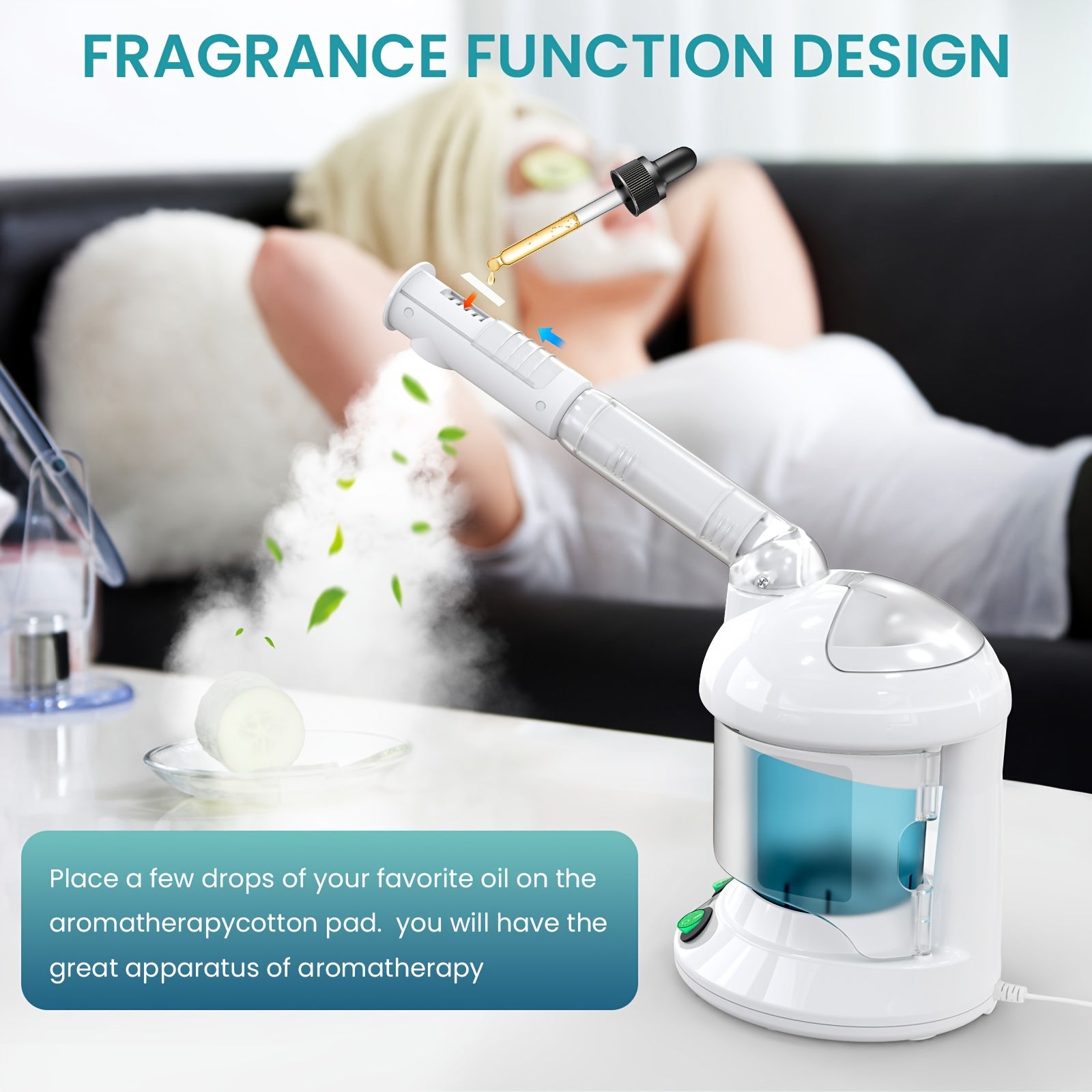 Facial Steamer, Fulog Nano Ionic Face Steamer For Facial Deep Cleaning Home Facial Spa, Portable Facial Steamer With 360° Rotatable Arm And Steel Skin Kits, Personal Care Use At Home Or Salon