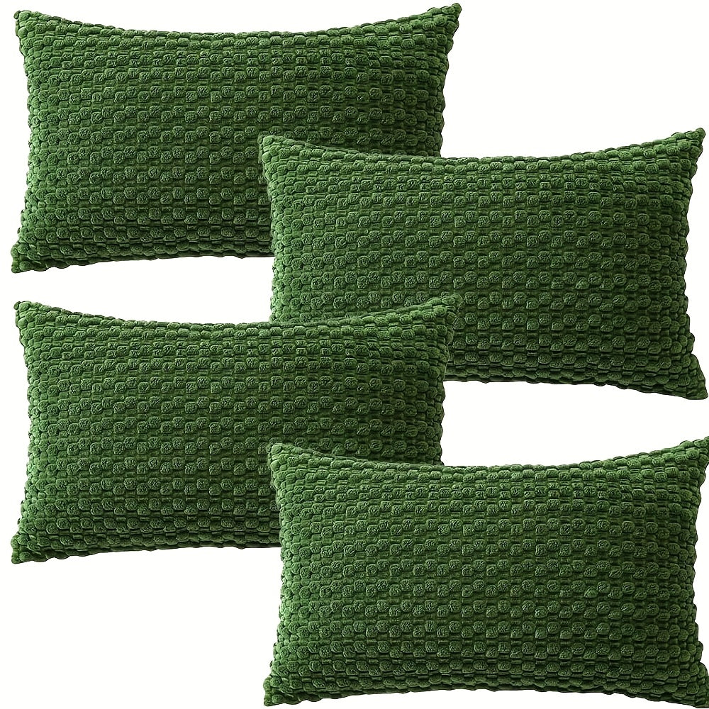 [4pcs Velvet Sofa Pillows] 4pcs Soft Velvet Modern Double-Sided Design Sofa Pillows | Durable, Machine-Washable Cushion Covers for Sofa and Bed Decoration