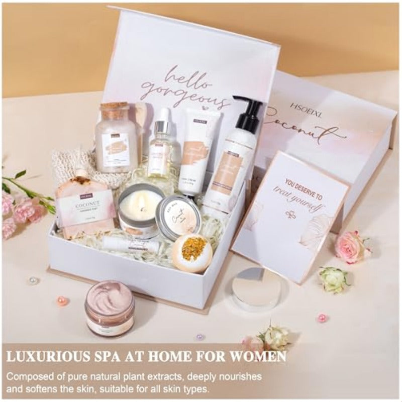 Gifts for Women Bath and Body Gift Basket Set for Women 12 Piece Set of Coconut Home Spa Set for Self Care Mothers Day xing Bath Sets Birthday Christmas Gifts for Mom Sister Her Wife