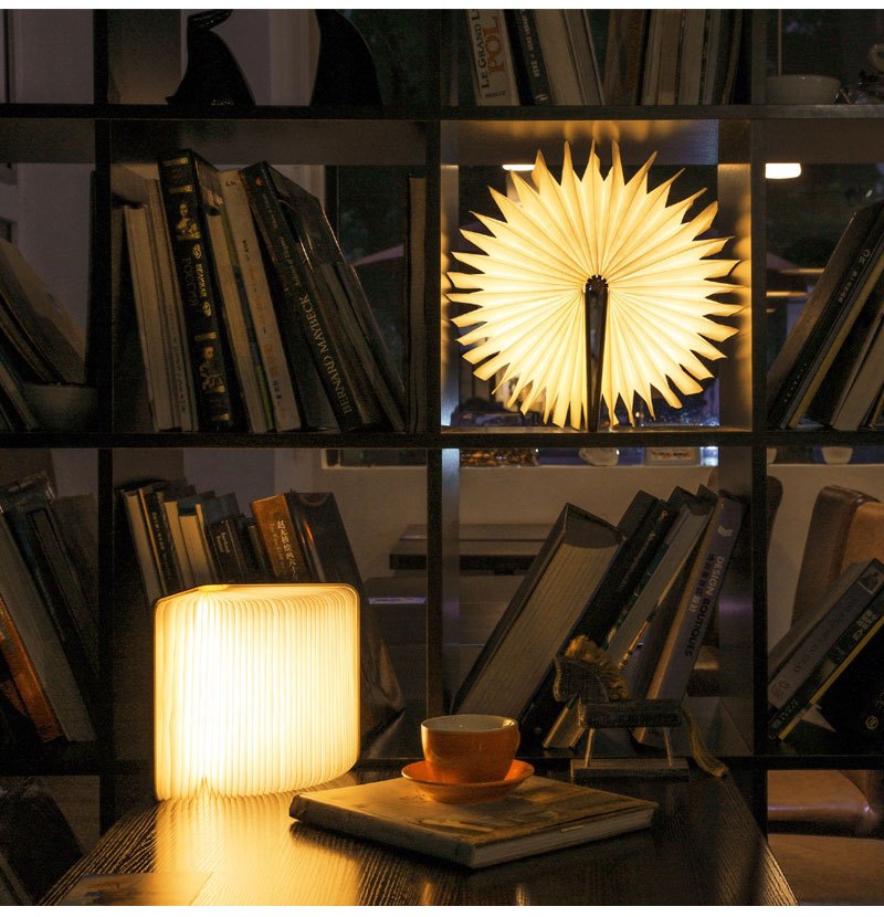 LED Desk Lamp with USB Charging - Foldable Modern Table Lamp, USB-Powered, No Wiring Needed, Compact Design for Bedroom, Office, Shelf, or Gift - Easy Setup