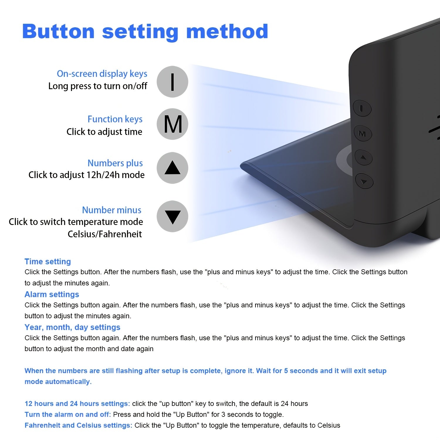 [Wireless Charger] 3in 1 Wireless Charger, Time Temperature Display, Alarm Clock for Bedroom Desk, Charging Dock Station for iPhone 16 15 14 13 12 11 Pro Max/Mini/Plus/XR/X/8 AirPods 2/3/4/Pro/Pro 2, AirPods 4/3/Pro/2, for Sa