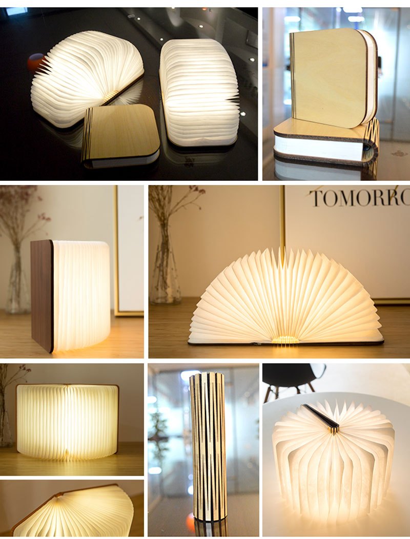 LED Desk Lamp with USB Charging - Foldable Modern Table Lamp, USB-Powered, No Wiring Needed, Compact Design for Bedroom, Office, Shelf, or Gift - Easy Setup