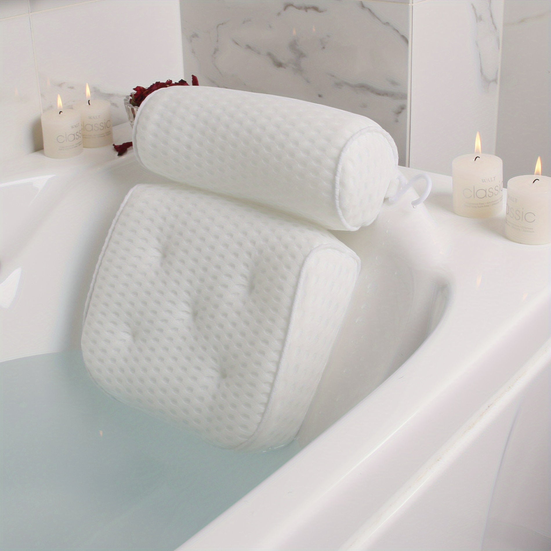 1pc Spa-like Bathtub Pillow with Non-Slip Suction Cups for Neck and Back Support bathroom accessories Bath/Bathroom Accessories