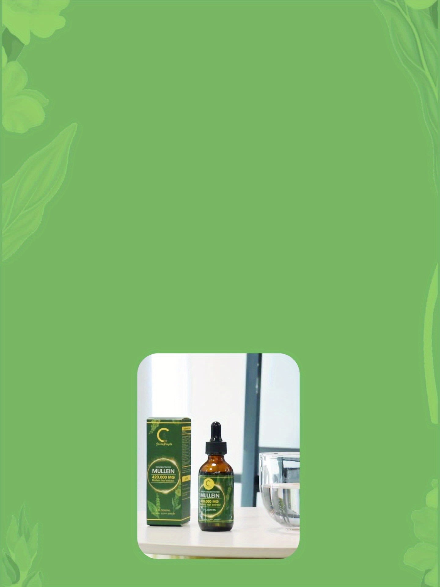 GPGP Greenpeple Mullein Drops For Lungs - for lung Health - Mullein Leaf Liquid Tincture, Support Respiratory, Immune, Digestive System Support, Natural Herbal Supplement, 2 FL OZ/60 ML