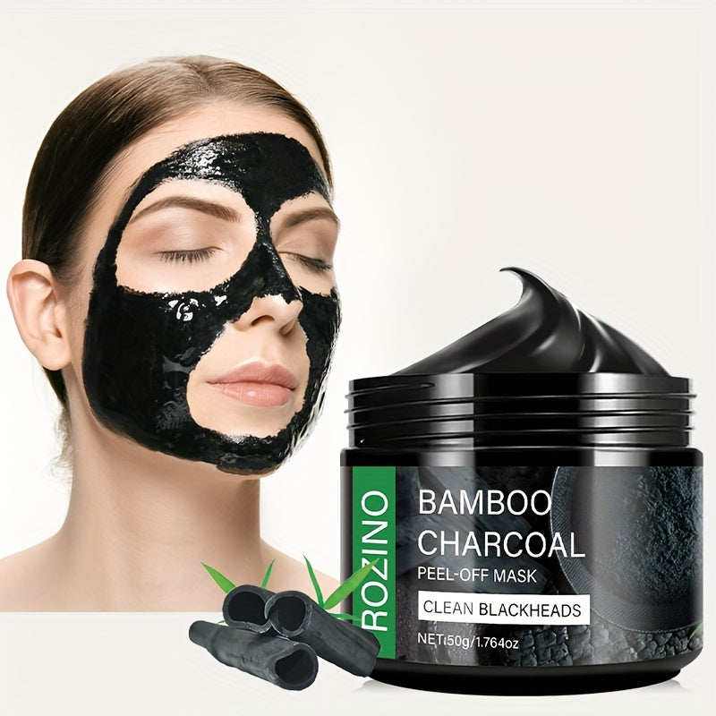 [Natural Face Mask] Rozino Bamboo Charcoal Face Mask | Deep Cleansing, Moisturizing, Blackhead Cleaner, Hypoallergenic, Paraben-Free, Aloe Vera Scented, All Skin Types, Beauty Mask for Clear Skin, Skin Care Mask, Natural Ingr